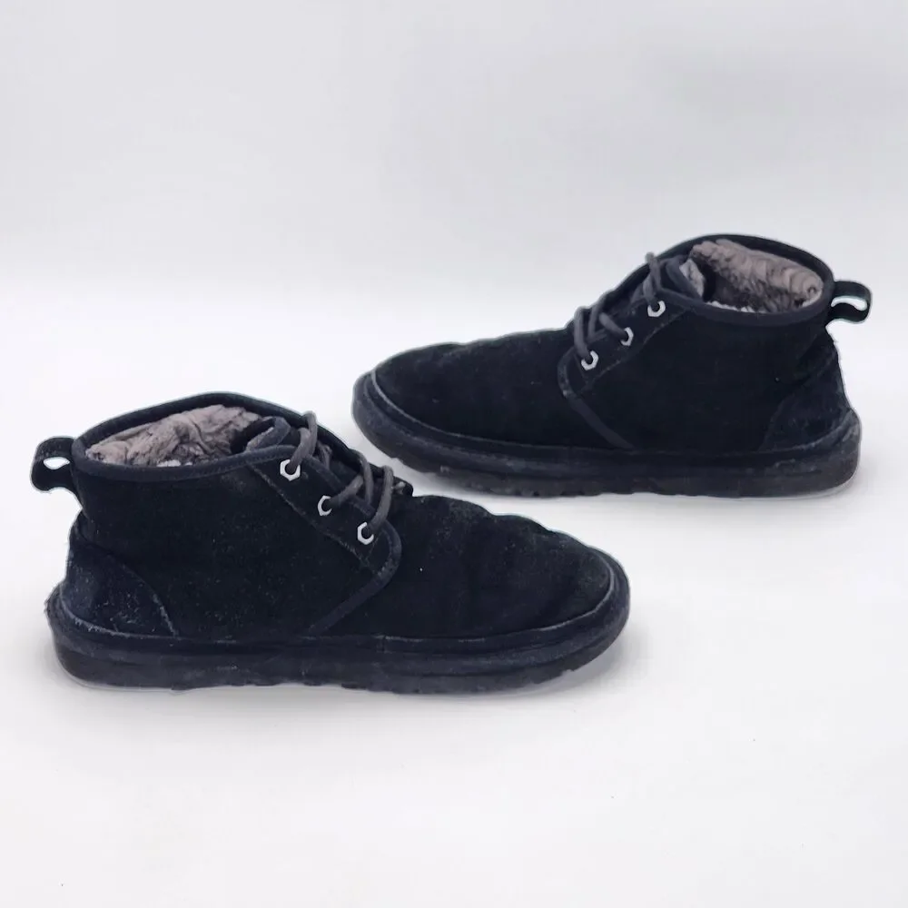 Ugg Neumel Suede Lace Up Chukka Boots Black Men's Size 8
